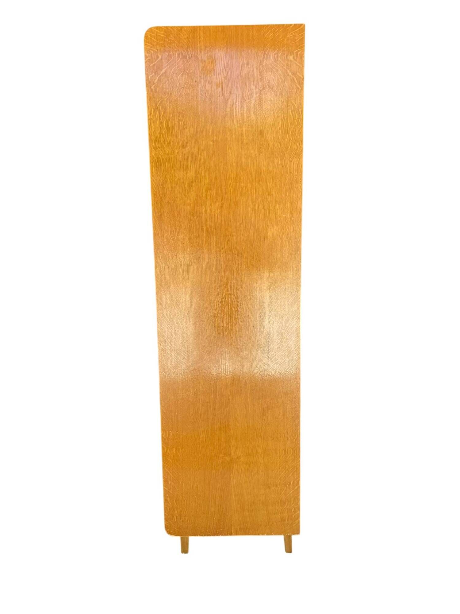 Large wardrobe / Vintage 1960s / 1970s wardrobe with glass doors & drawers