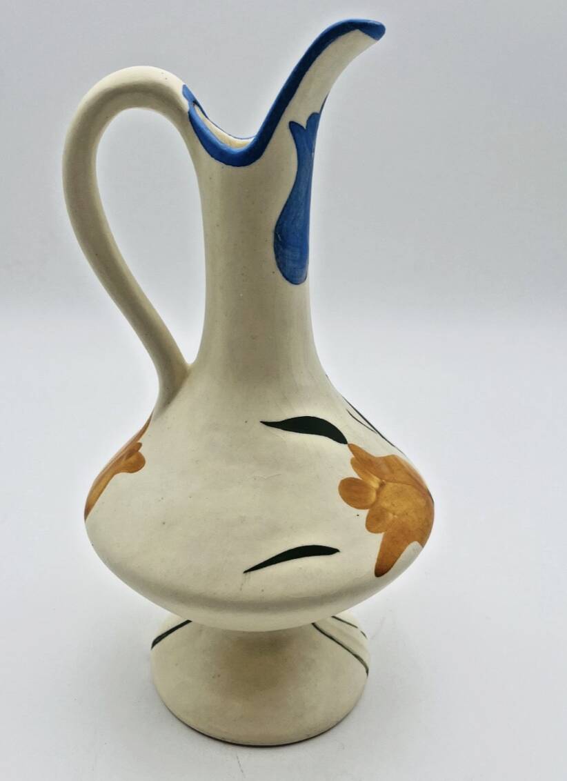Vintage ceramic pitcher with floral decoration - 637023