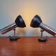 Pair of chromed metal wall lights, Boulanger, 1970s