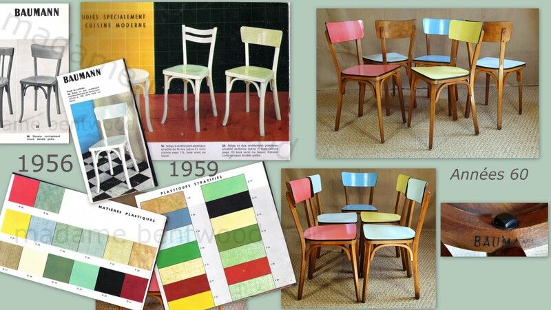 5 chairs bistro Baumann 60s
