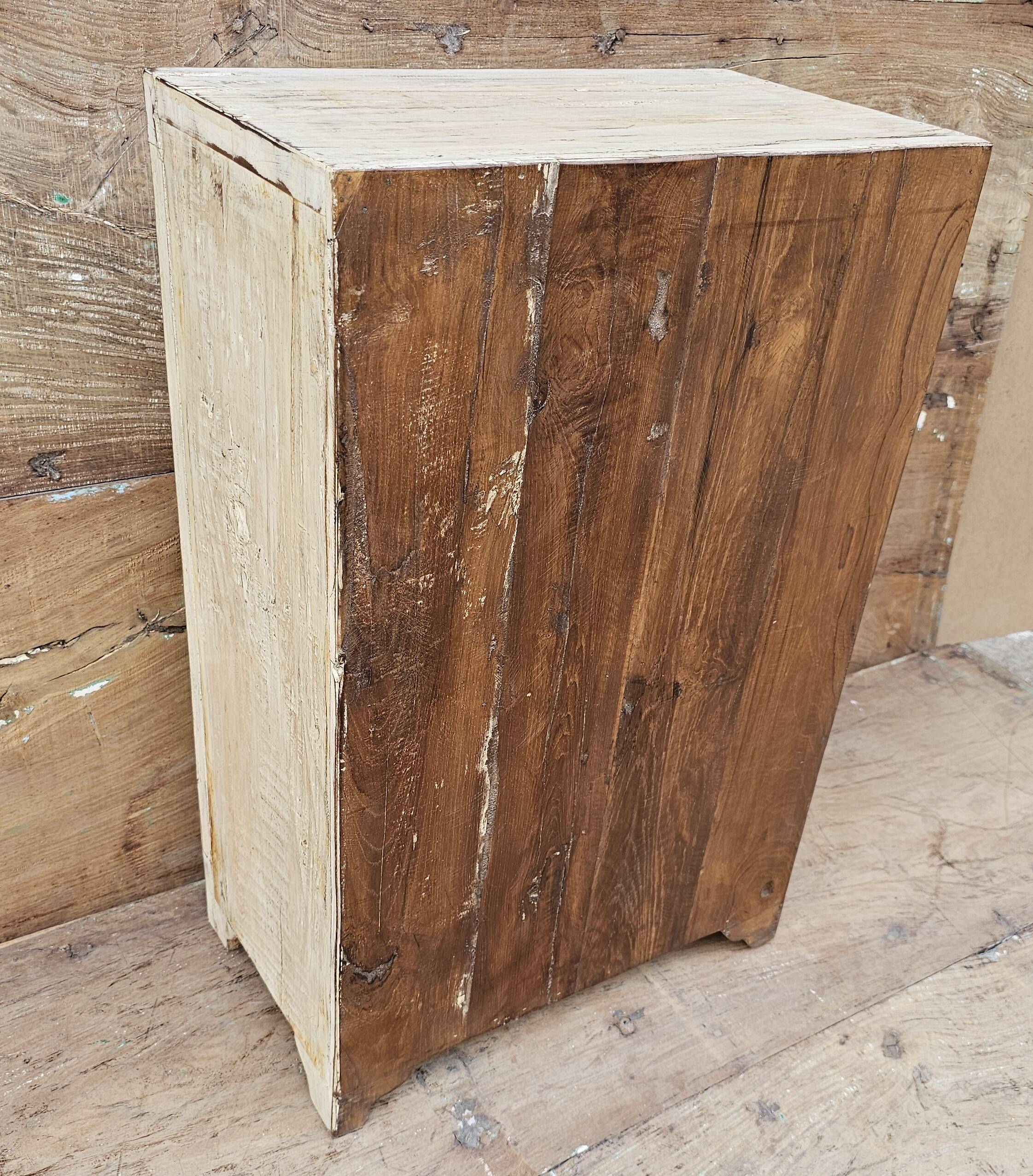 Antique bedside table - tribal cabinet in Burmese teak