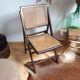 Vintage wood chair and folding cannage 60s