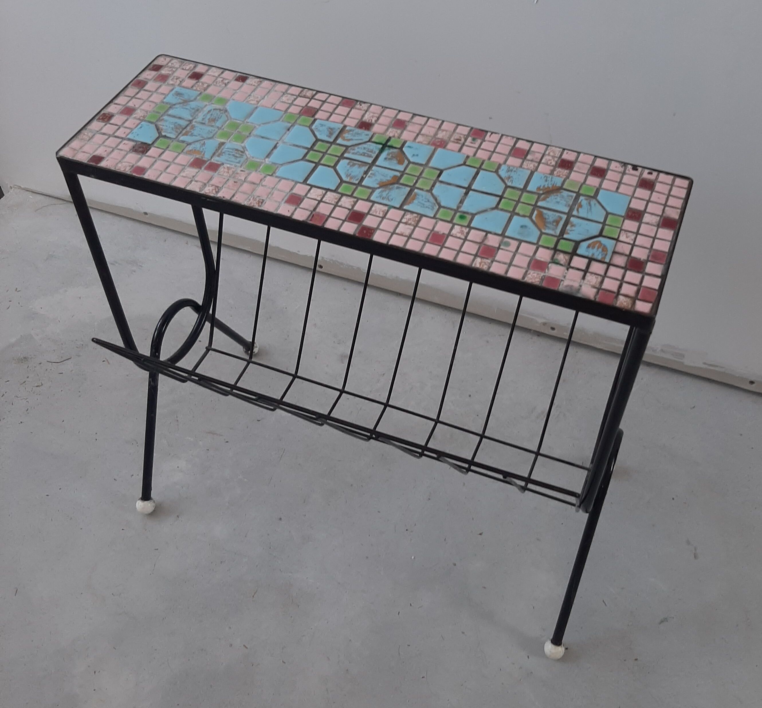Vintage metal and mosaic magazine door