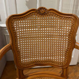 Caned cabriolet armchair – Classic chic style