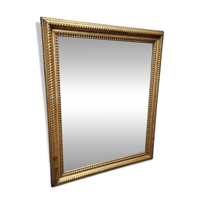 Miroir antique français à cadre doré en ondulation, fin des années 1800