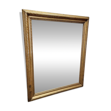 Miroir antique français à cadre doré en ondulation, fin des années 1800