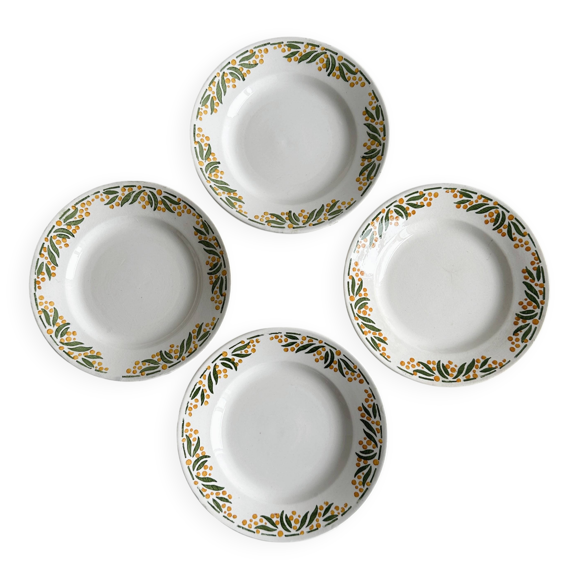 4 ironstone dessert plates