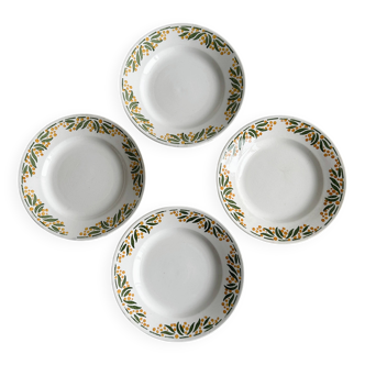 4 assiettes à dessert en terre de fer