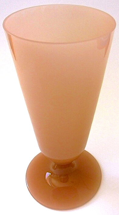 Ancient conical vase on pink soapy opaline feet