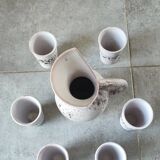 Pierlot 60s enamelled stoneware orangeade service