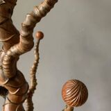 Porte-manteau sculpté en palissandre et corne de cerf du XIXe siècle