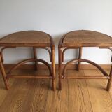 Pair rattan bedsides or couch end