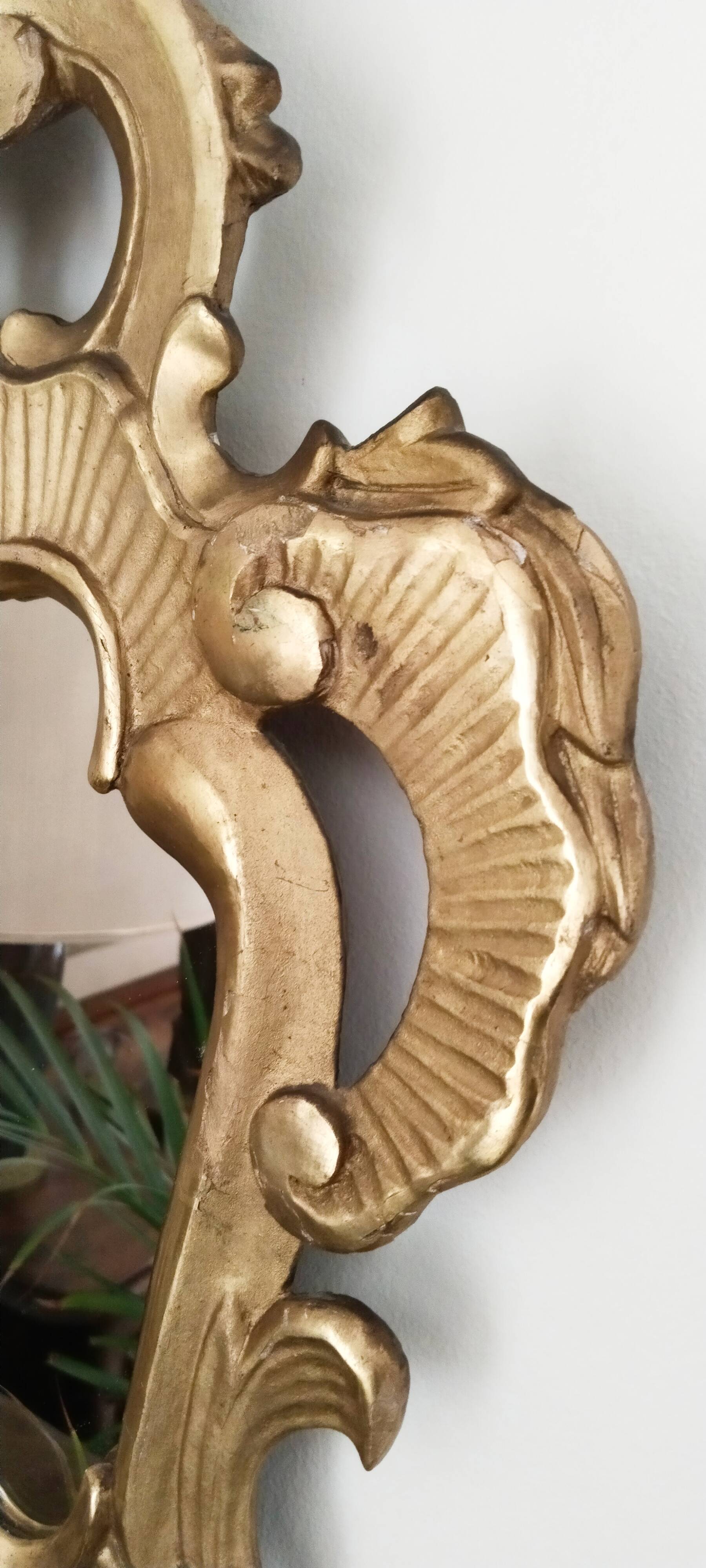 Mirror carved in gilded wood, 19th century