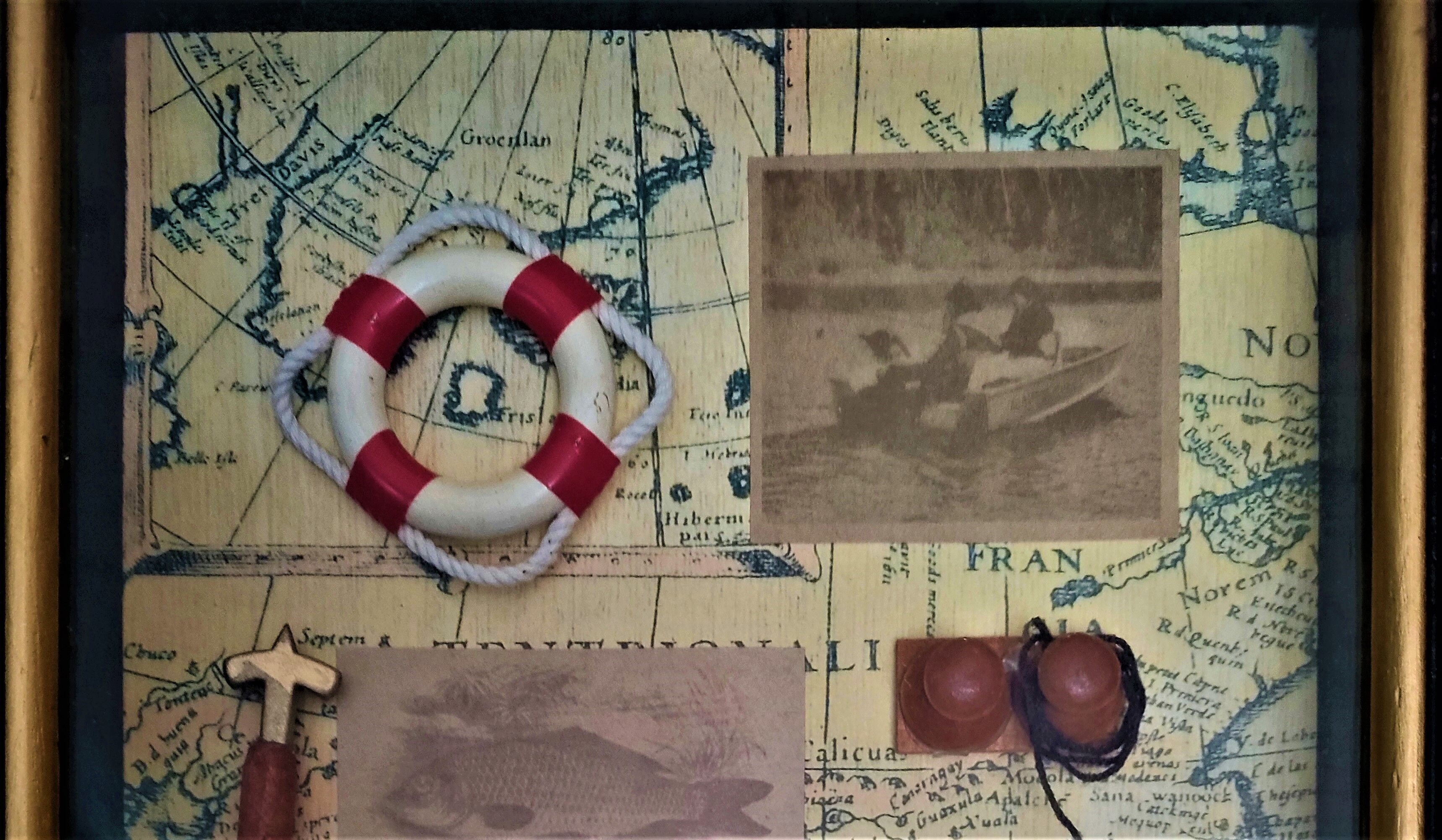 Keybox showcase marine décor - vintage 70's