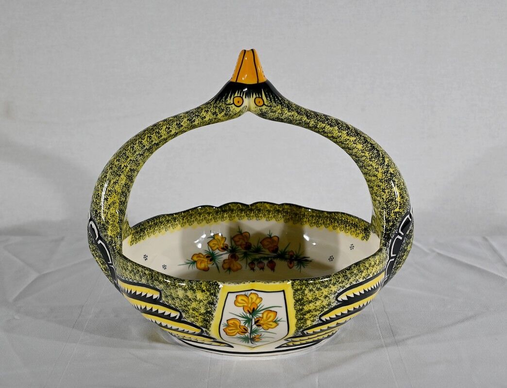 Earthenware basket, Manufacture Henriot Quimper – Mid-twentieth century