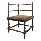 Corner stool with small dot tapestry