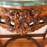 Carved wooden and marble console