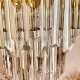 Venini wall lamp in glass with gold and chrome structure, Italy 1980