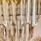 Venini wall lamp in glass with gold and chrome structure, Italy 1980