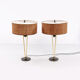 Stiffel Table lamps set Rare with original shade, 1950 USA.