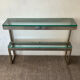 Console "G" by Belgochrom in brass and glass from the 1970s.