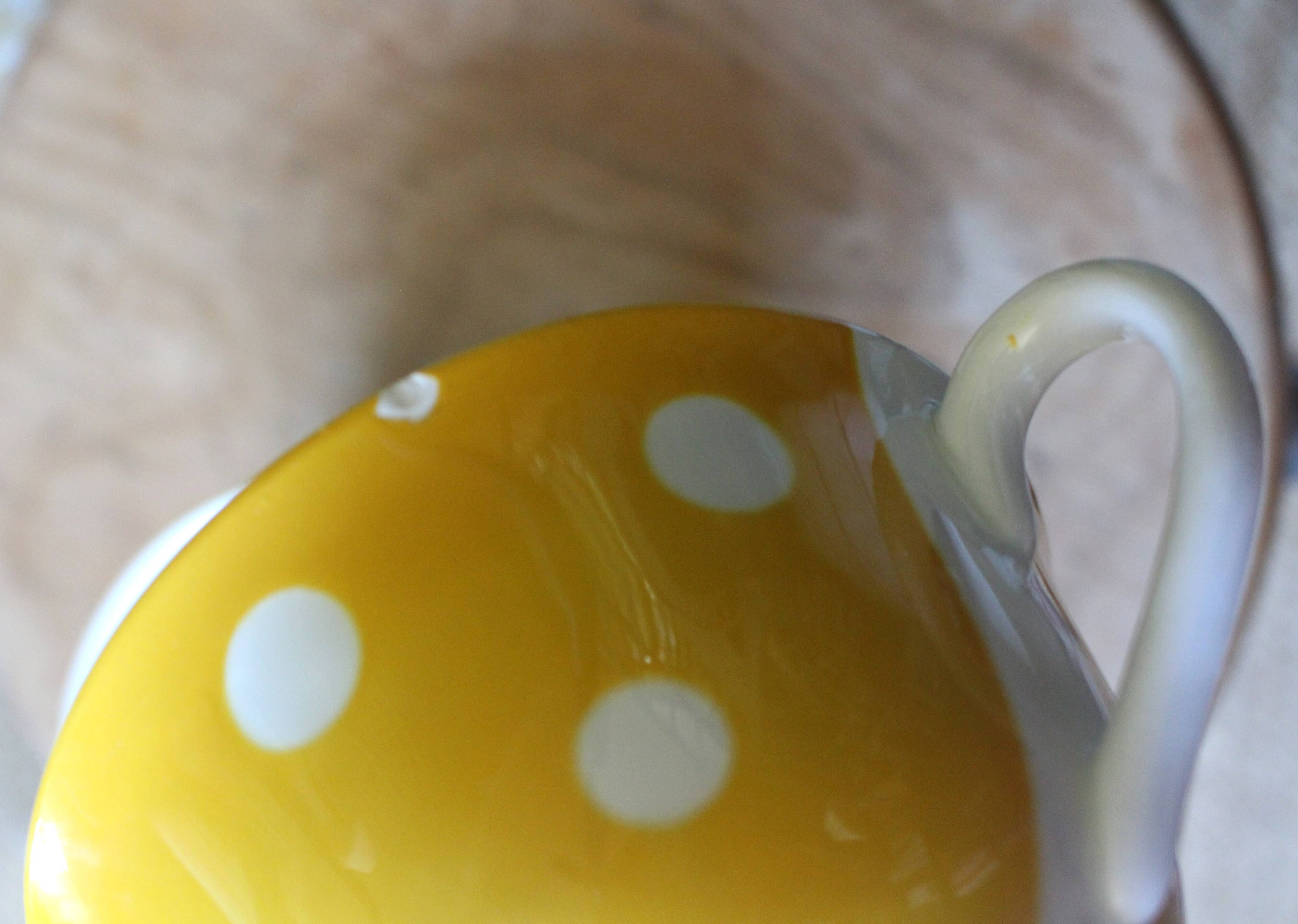 Two Large Yellow Polka Dot Cups Sarreguemines Vintage