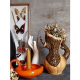 Faux-bois ceramic pitcher signed "Cérart" MONACO vintage