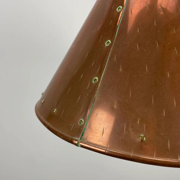 Suspension conique en cuivre par E.S Horn Aalestrup, Danemark 1950