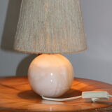 Alabaster ball lamp foot with rope lampshade