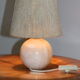 Lampe boule albâtre avec abat-jour corde