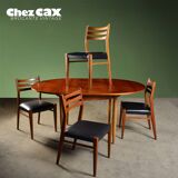 Extendable table and 4 Scandinavian chairs