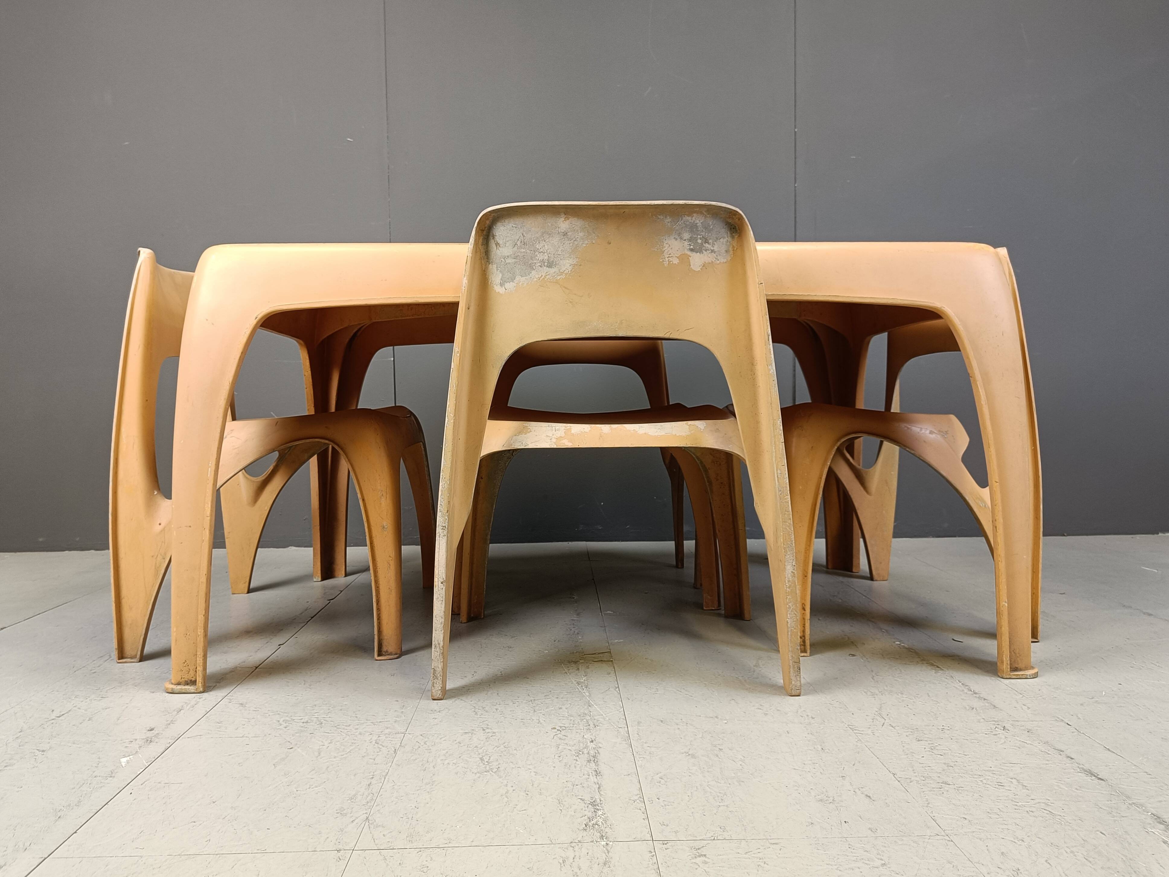 German dining set by Preben Fabricius for Interplast, 1970s