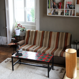 Coffee table ceramic red and green 1960