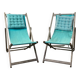 Lot de 2 chaises longues bleues