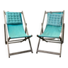 Lot de 2 chaises longues bleues