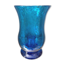Photophore bougeoir en verre bulle bleu turquoise
