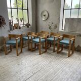 Set of 6 oak chairs with armrests Ate Van Apeldoorn