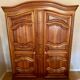 Antique wardrobe in solid oak and cherry (Louis XV style)