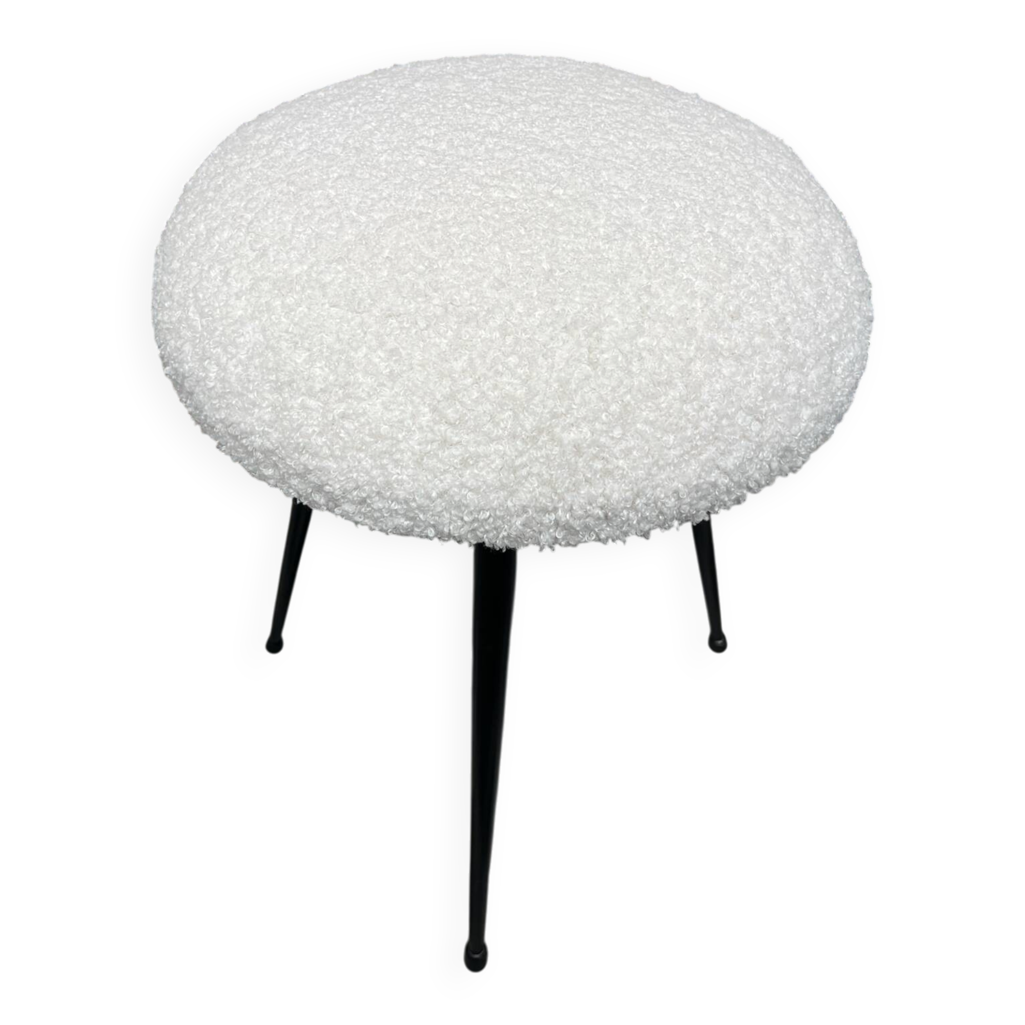 Tabouret tripode métal assise bouclette neuve