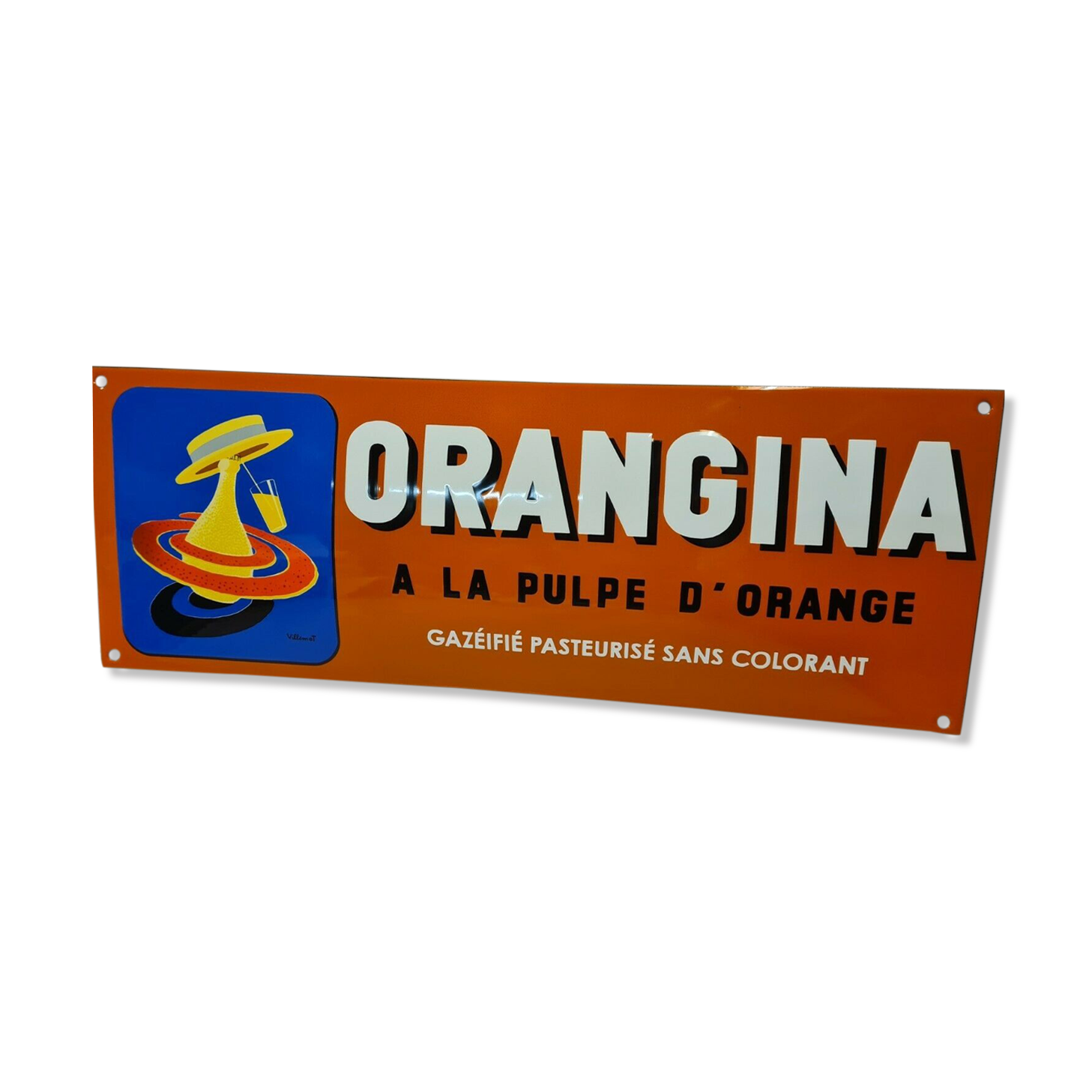 ORANGINA enamelled plate
