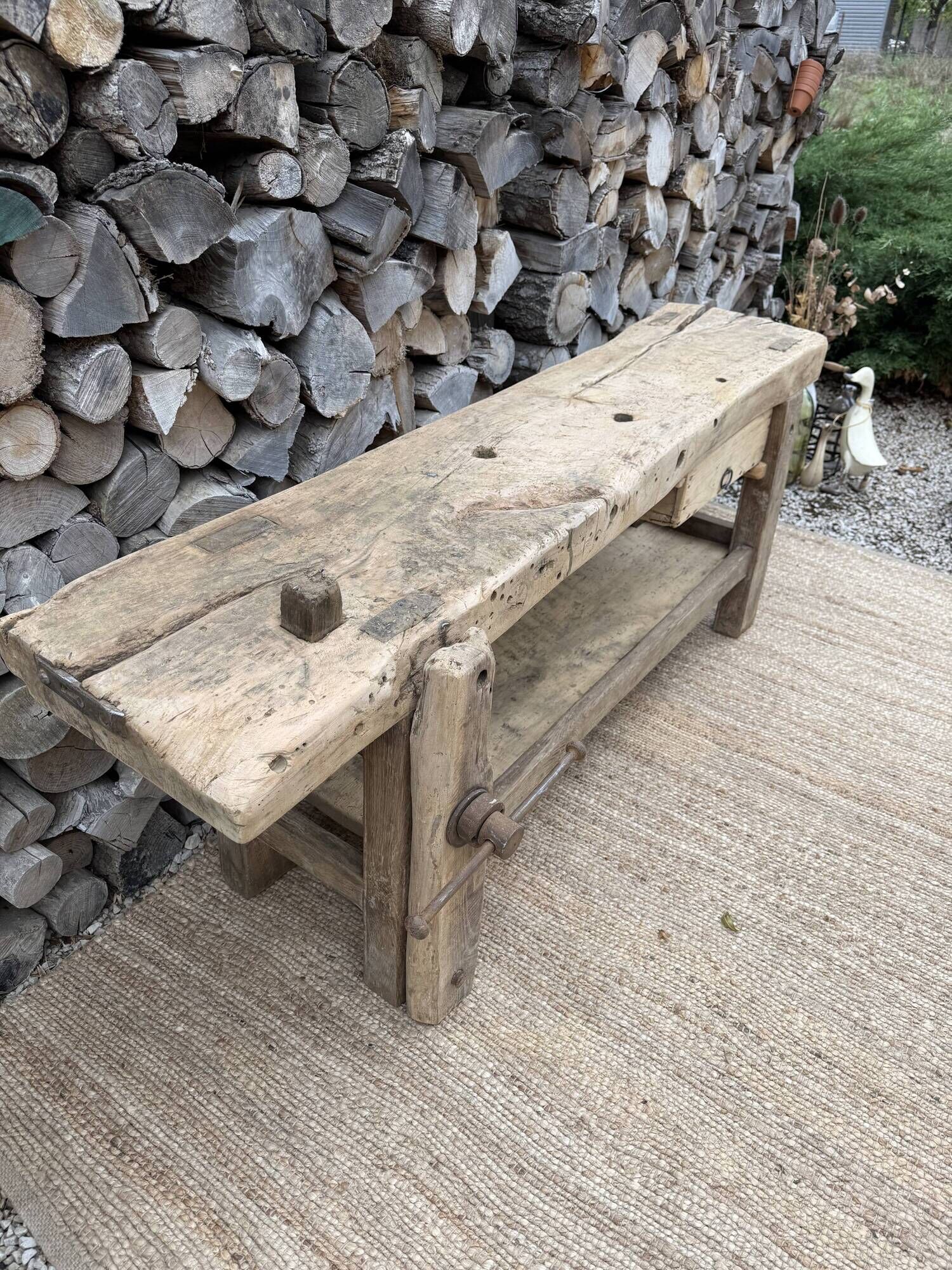 Renovated carpenter's workbench 170cm