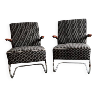 Cantilever Steel Armchairs K108 (S411) by Kovona, 1940-50s