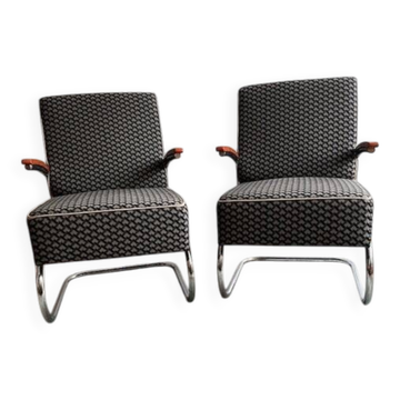 Cantilever Steel Armchairs K108 (S411) by Kovona, 1940-50s