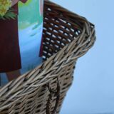 Wicker wastebasket