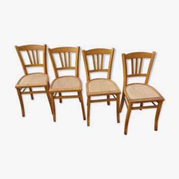 Set of 4 chairs bistro seated light