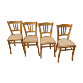 Set of 4 chairs bistro seated light