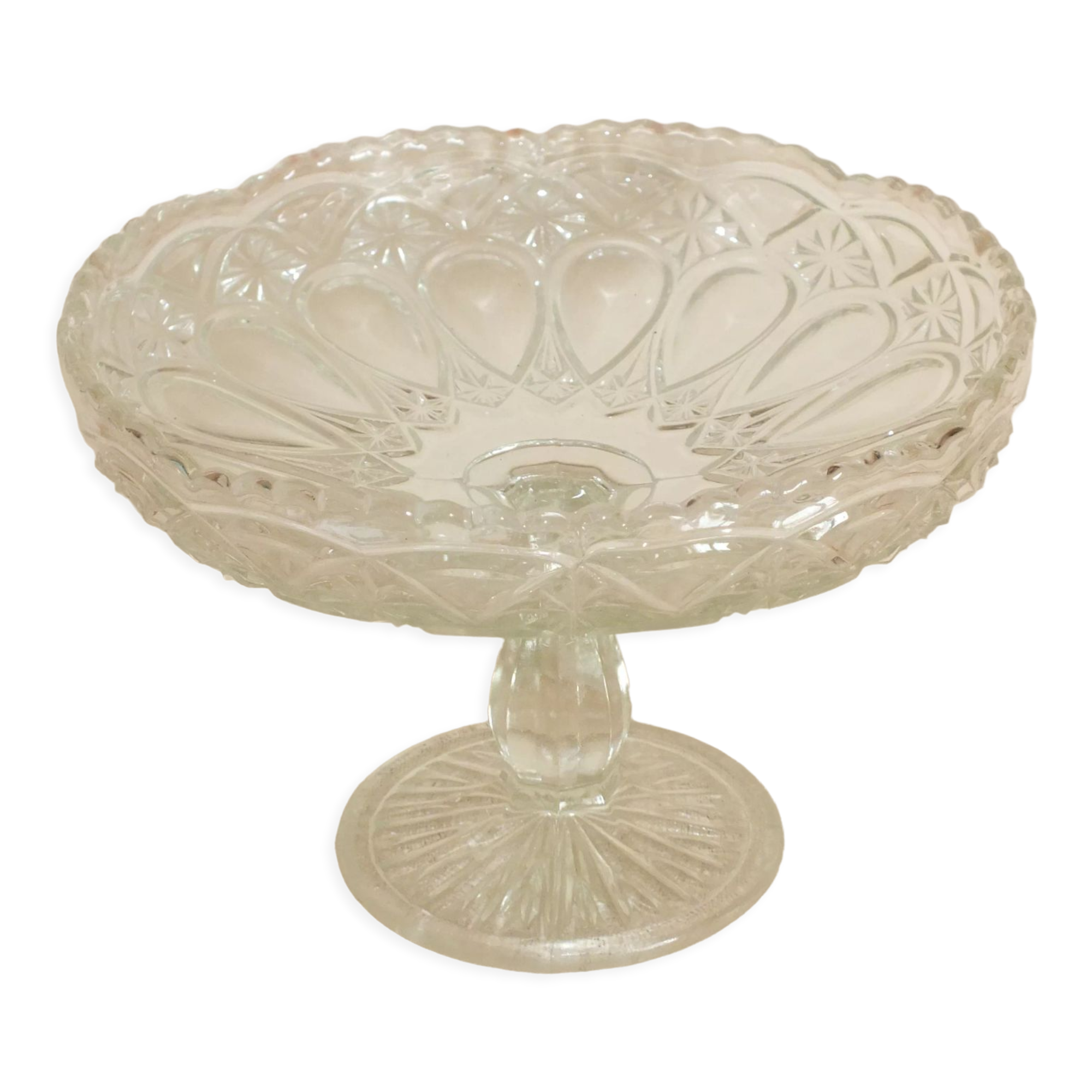 Moulded glass fruit display cup 40s