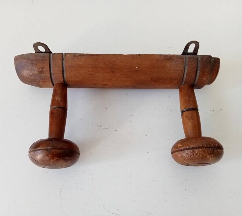 Antique folk art wall coat rack