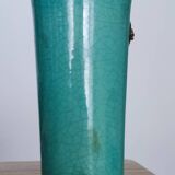 Vase en céramique craquelée verte