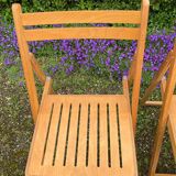 Set of 4 vintage beech folding chairs